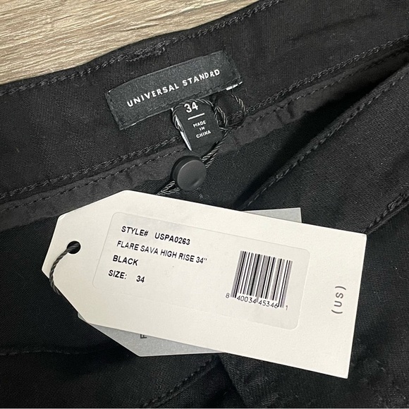 Universal Standard Sava Flare Jeans Plus Size 34 Black High Rise Full Length NEW - Picture 5 of 11